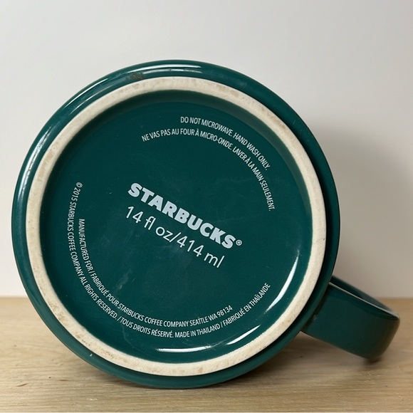 STARBUCKS - Green and Gold Tree Mug - Picture 5 of 6